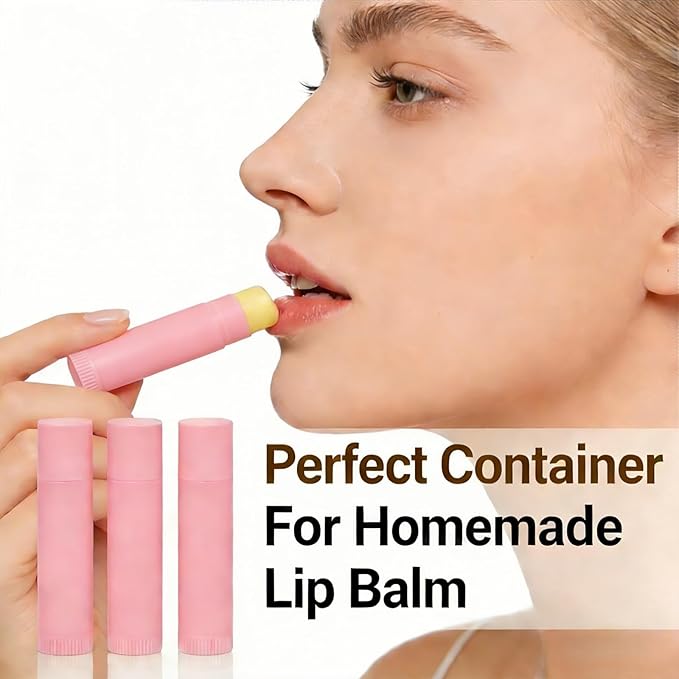 Value Pack of 100 Packs 5ml Empty Lip Balm Tubes, Leak-Proof Twist-Up Refillable Lipstick Containers for DIY Lip Balm，Lipstick, Lip Care Solid Perfume, Cosmetic Filling (PINK)