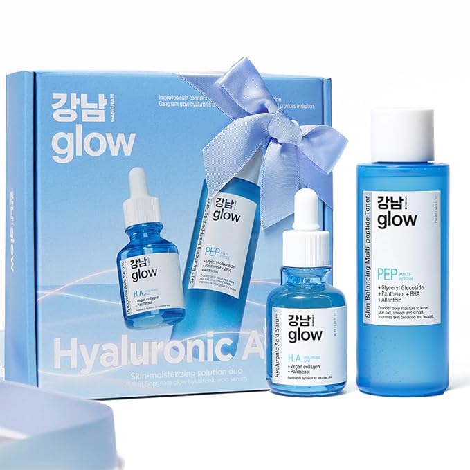 Skin-Moisturizing Solution Duo - Multi-Peptide Toner for Face 5.07fl oz & Hyaluronic Acid Serum 1.01fl oz I Korean Skincare I Special Gifts for Women