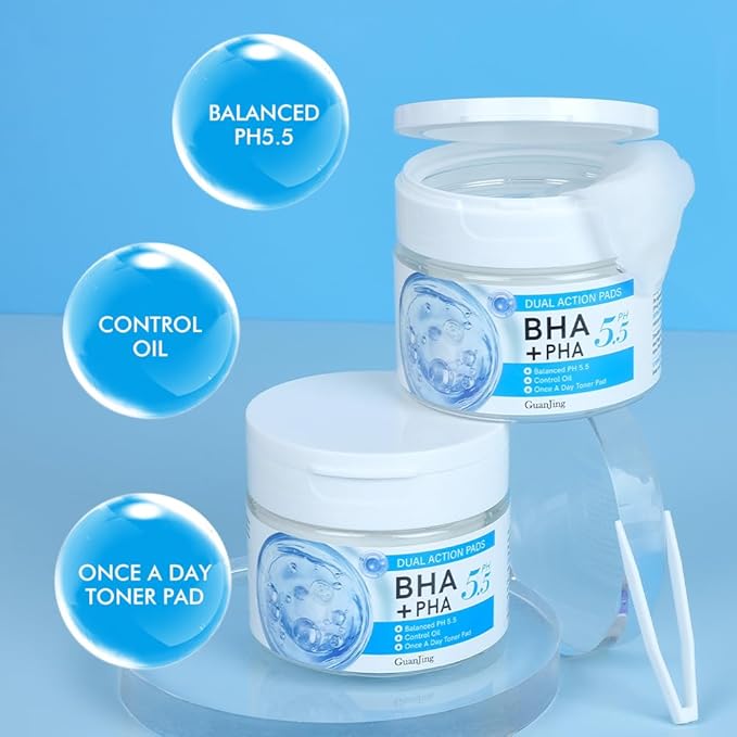 BHA + PHA Toner Pad, 90 Pads Zero Pore Pad, Natural Hydration Hyaluronic Acid & Centella Sheet Masks with Peony – Facial Pads for Glowing Skin