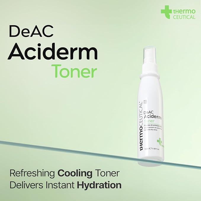 tHermoCEUTICAL DeAC Aciderm Toner - Refreshing Cooling Toner, Targeted Acne Solution, Relieves Skin Sensitivity for Oily, Acne Prone Skin, 3.38 fl.oz