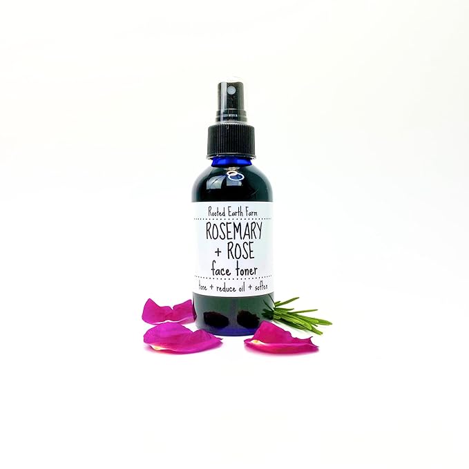Rosemary and Rose Herbal Face Toner Spray 4 oz for Oily Skin