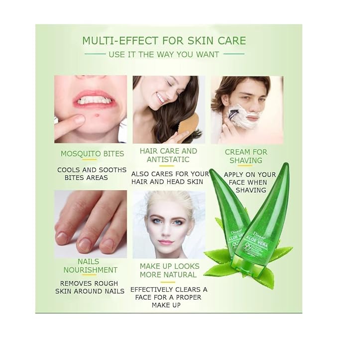 DISAAR Beauty Aloe Vera 99% Essence Soothing Gel Cream Liquid High Moisturizing After-sun Repair Oil Control Acne Very Mild 260ml