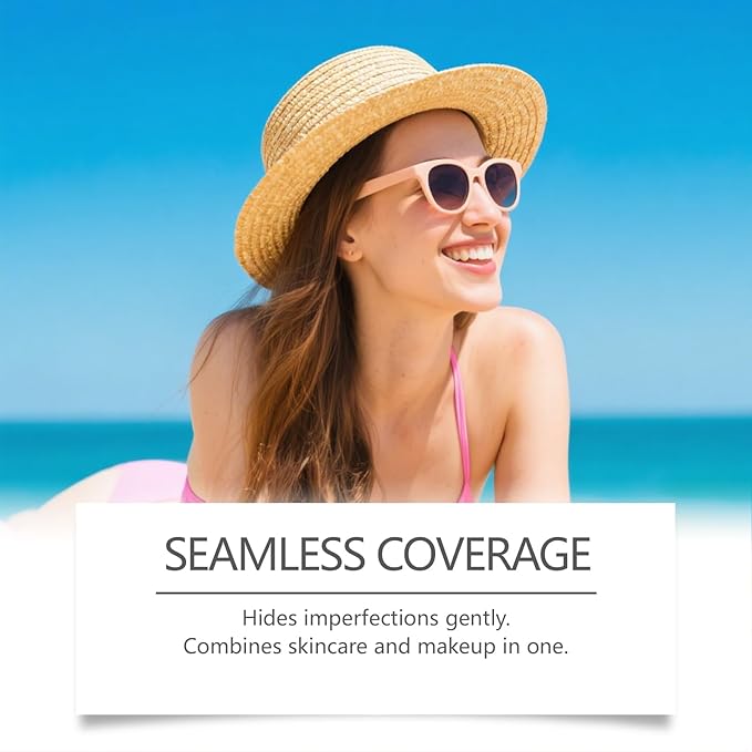 Sun Glow BB Cream Sun Defense Long Lasting Mat Glow, SPF 65, Lightweight Daily Face Sunscreen & Makeup Base, Non-Greasy, Water-Based Formula (1, Pink)
