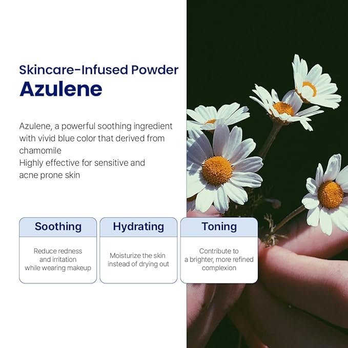 Le Nubele Azulene Face Cover Fixing Powder Translucent Setting Powder for All Skin Types and Tones, Pore-Blurring, Matte Finish, Soft-Focus Technology, Korean Makeup, 10g/0.35 oz.