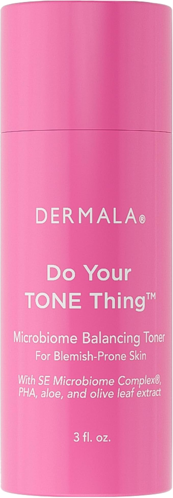 Dermala Do Your Tone Thing Balancing Toner | pH Balanced Solution PHA Oil Controlling Facial Toner for Blemish Prone Skin | Gentle Exfoliation Calms Hydrates Moisturizes for All Skin Types | 3 fl oz