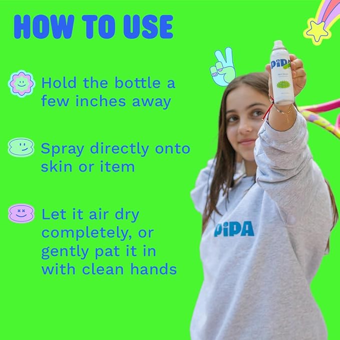 Pipa Skin Saver Hypochlorous Acid Spray for Face & Body 60 ml | Head to Toe Daily First Aid Skin Repair Spray for Sensitive Skin | Helps Reduce Eczema, Irritations, Rashes, Acne, Redness & Breakouts