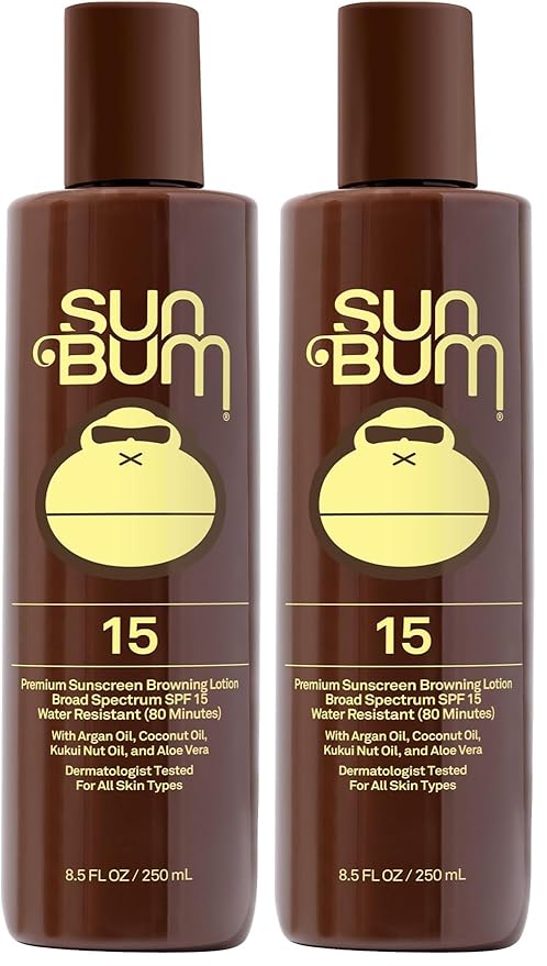 Sun Bum SPF 15 Browning Body Lotion - Water-Resistant Broad Spectrum Moisturizing Tanning Lotion with Vitamin E - Hawaii 104 Act Compliant (Made Without Octinoxate & Oxybenzone) - 8.5 Fl Oz