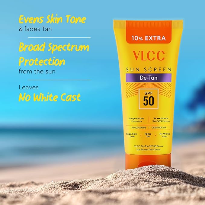 VLCC De Tan SPF 50 PA+++ Sun Screen Gel Creme(100gm)