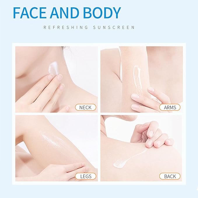 Refreshing Sunscreen for Face SPF 50, Korean Sunscreen Lotion for Oily, Sensitive Skin, Broad Spectrum UVA/UVB, Non-Greasy & Water Resistant (3pc)
