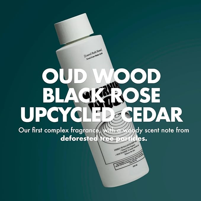 Mourning Wood Body Wash | Hydrates, Cleanses, Nourishes Skin with Niacinamide | Notes of Oud Wood, Black Rose, Cedar | Free From Parabens, Sulfates & Phthalates 415ml
