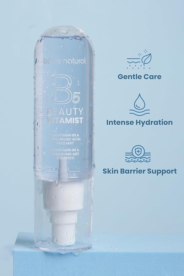 Bade Natural Vitamin Mist with ProVitamin B5 & Hyaluronic Acid – Deep Hydration Face Spray for Soft, Smooth & Supple Skin, Refreshing Facial Mist for Daily Moisture, 100 ml