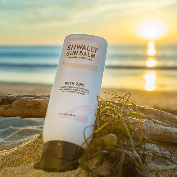 Shwally Zinc & Avocado Mineral SunBalm 30SPF, The Only Real Primal Sun Lotion - 100% Grass Fed Tallow, Avocado Oil & Non-Nano Zinc Oxide - Pregnancy Safe (Coconut + Vanilla, 4 Fl Oz & Not Tinted)