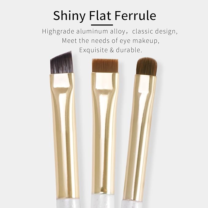 Flat Angled Eyebrow Brush & Fine Angled Eyeliner Brush & Eyelash Brush Set, Fine Angled Brow Brush, Flat Eyebrow Brush, Eyeliner Brush, Winged Eyeliner Brush Angled. (163-3P)