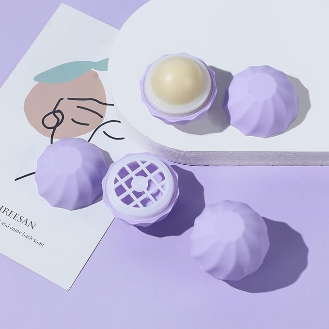 longway 0.24Oz (7ml) Empty Lip Balm Sphere Containers | Screw Cap Lipstick Tubes/Chapstick Tubes/Chapstick Holder for Lip Gloss & BPA FREE (Pack of 10 (Light Purple)