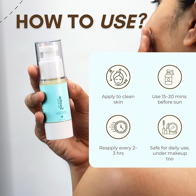 ADHYAY Soothe Natural Sunscreen with Red Raspberry Seed Oil, Carrot Seed Oil, Avocado & Aloe Vera – Chemical-Free Broad Spectrum Sun Protection for Face & Body – Non-Greasy, Travel Size – 30ml