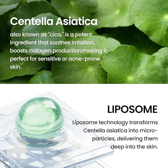 Liposome Waterful Bubble Serum, Hydrating Foaming Toner for Sensitive Skin with Centella Asiatica TECA, Korean Skincare for Trouble Care (5.07 fl. oz, 150ml)