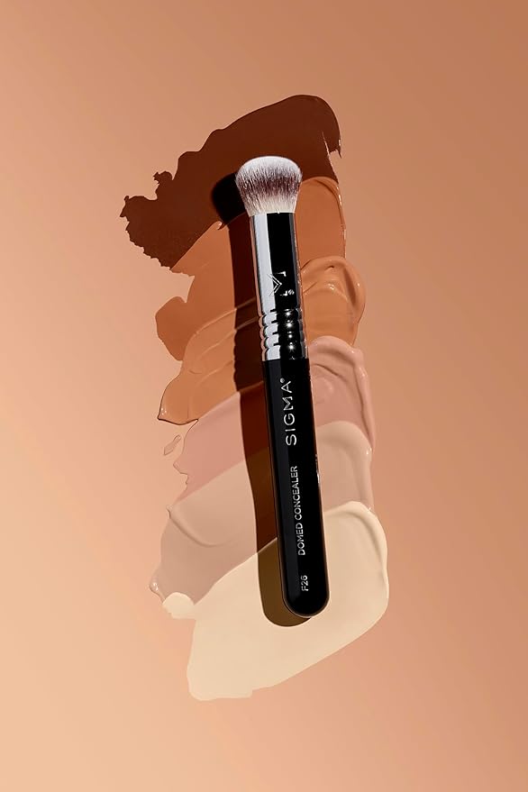 Sigma Beauty F26 Domed Concealer Brush — Under Eye Corrector, Ultra-Soft Dense Rounded Fibers, Waterproof Handle with SigmaAlloy Ferrule - Makeup Brush for Cream or Liquid