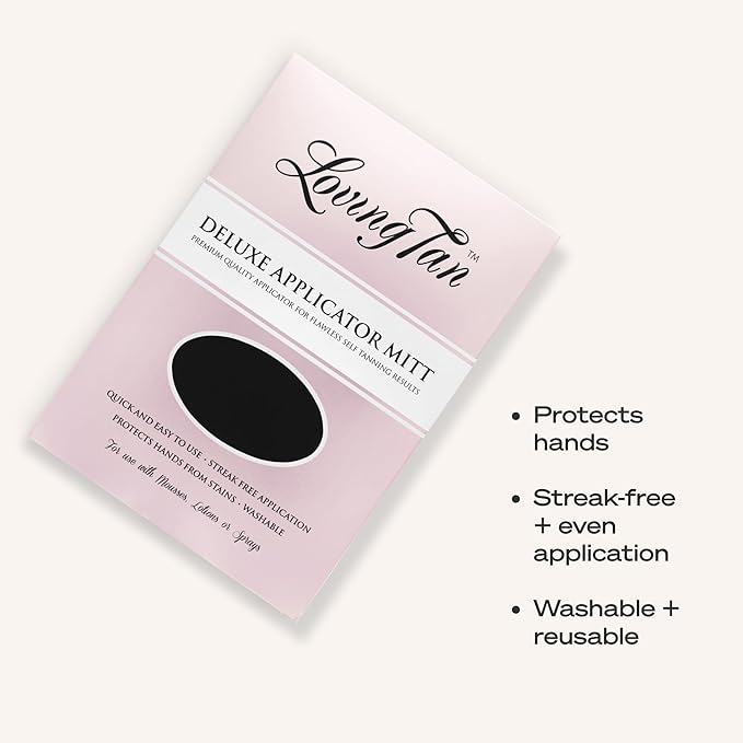 Loving Tan Self Tanning Deluxe Applicator Mitt, Washable & Durable Design for a Salon-Style, Streak Free Finish, Use with Self Tan Mousses, Sprays and Lotions, Reusable - 1 ct.