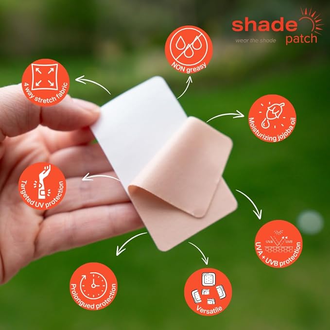 Sunscreen Sun Patch – Skin UV Shade Patch UPF 50+ Textile Patches Targeted sun protection for specific areas of your skin. Chemical-free, complete UV defense for comfortable, all-day wear.