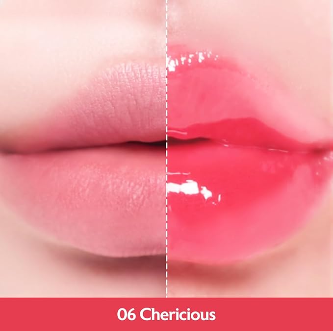 MILKTOUCH Jelly Fit Lip Tint (06 Chericious) with Cooling Plumping Effect and Water-Based Non-Sticky Texture | Long Lasting Korean Beauty Lipstain Tinted Gloss Oil | Stocking Stuffers for Women