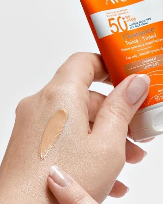 Clean Solaire Tinted SPF 50 Facial Sunscreen – For Face and Neck, Oily & Acne-Prone Skin, Sebum-Regulating, Tone-Evening, Broad-Spectrum UVA/UVB, Non-comedogenic, Water Resistant, 1.7 Fl Oz