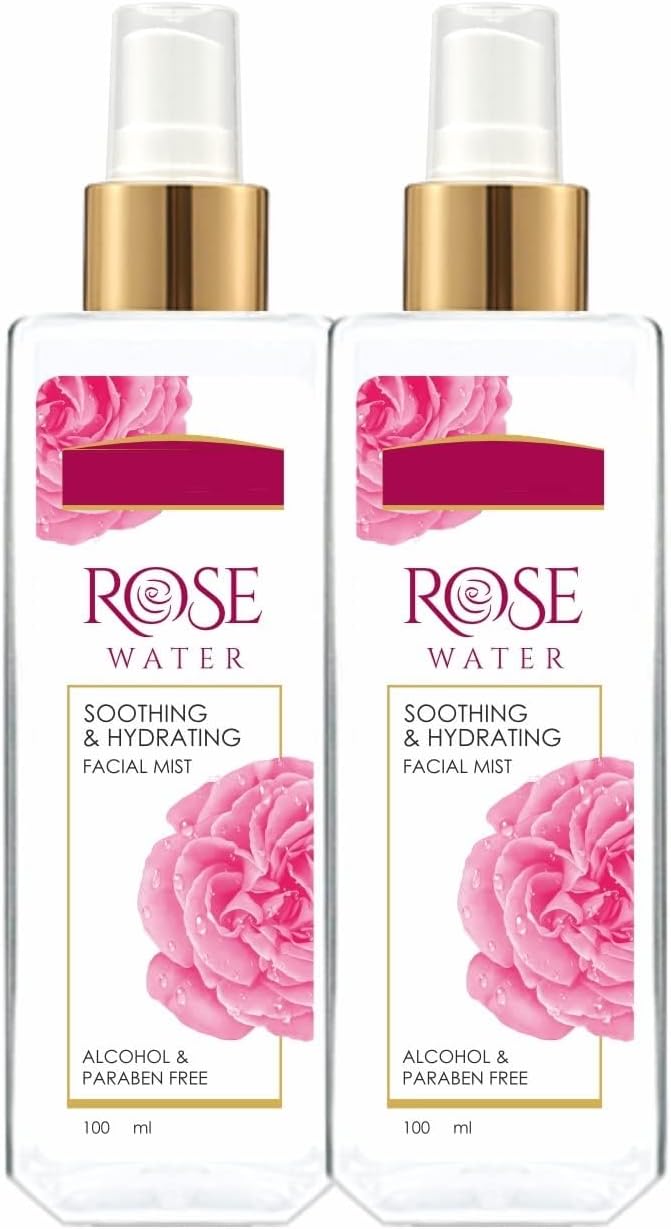 TV Pure & Natural Rose Water Spray for Face(Pack of 2)-100ml,Face Mist for Glowing Skin|Gulab Jal for Skin|Face Toner|Makeup Remover|Alcohol & Paraben Free| Tighten The Open Pores-for Men & Women