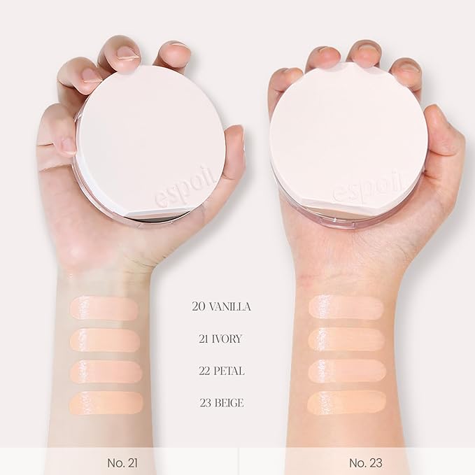 Espoir Be Glow Volume Cushion Foundation #21 Ivory | Dewy & Radiant Finish for Long-Lasting Hydration, Quick and Easy Coverage, Lightweight Formula, Vegan, Korean Makeup, 0.46 oz
