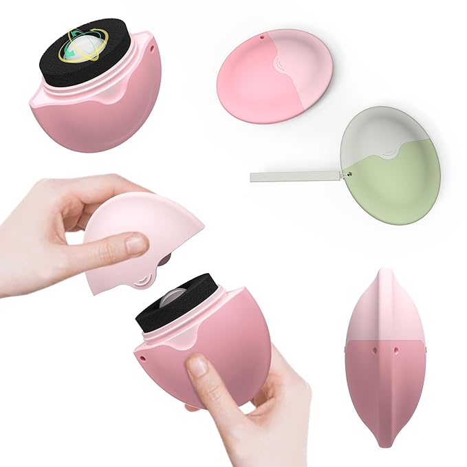 Sunscreen Applicator For Kids, Roll on Sponge Applicator for Sunscreen -Sunblock Buddy Brush Set with Protective Caps, Sun Lotion Applicator Sun Cream Brush for Adults & Families Travel, Pink