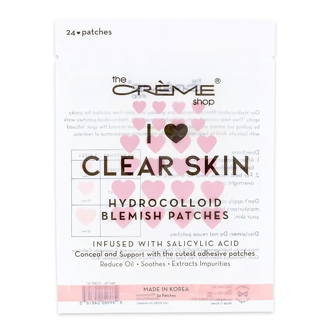 The Crème Shop Pimple Patches Bulk Pack - Bundle with 144 Hydrocolloid Blemish Patches Infused with Salicylic Acid Made in Korea to Conceal and Heal Acne Spots | The Creme Shop Skin Care