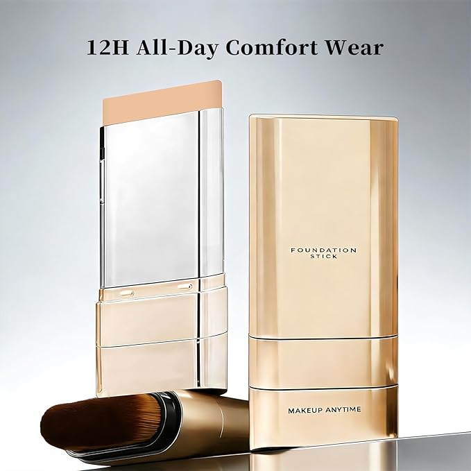 Luminous Dual-Ended Concealer Foundation Stick,Multi-use Double Head Foundations Make up Sticks, Foundation Stick Korean 3 in 1,Sweat-Proof for All Skin Types (Natural Color)