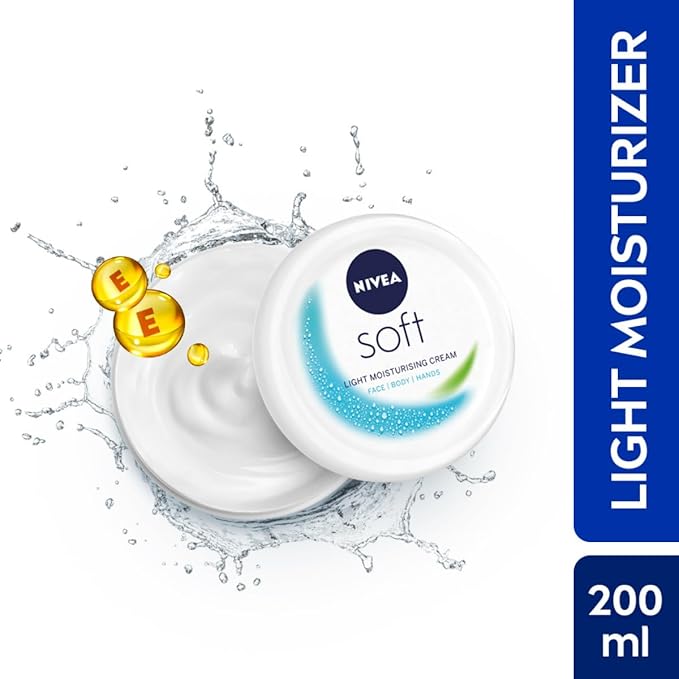 NIVEA Soft Light Moisturiser | 6.76 Fl Oz (6.93 Ounce) | 200ml (196.5g)