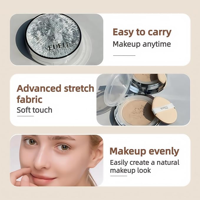 Radiant Wear Cushion BB Cream, Lightweight Natural Coverage Without Ashiness, Creates Hydrated Dewy Skin, Waterproof Sweat-Proof Long-Lasting Wear(01# Natural)