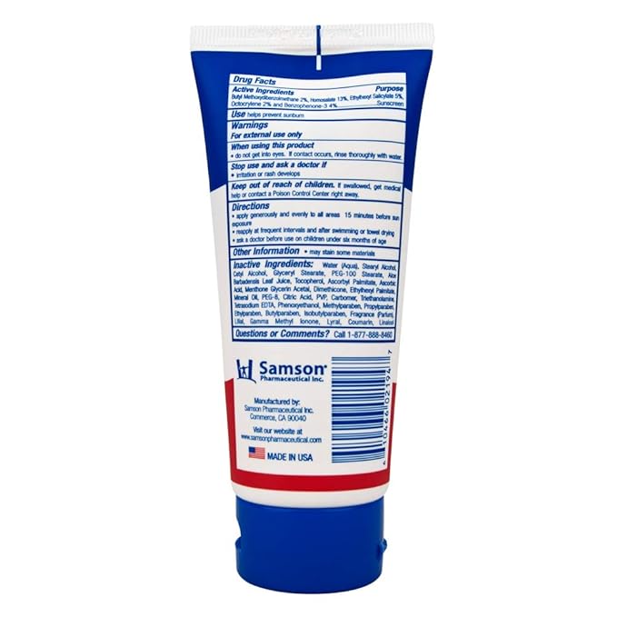 Sunscreen Moisturizing Face & Body Lotion (SPF 30) w/Aloe Vera for Cooling Sensation | Works with Acne Prone Skin | UVA UVB Protection Sunblock | 3oz | 3 Pack