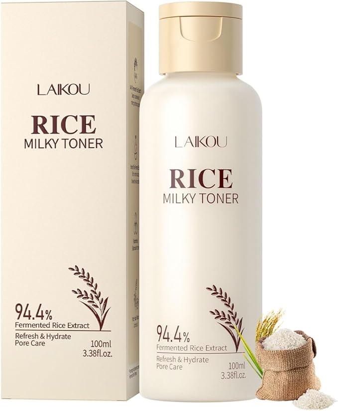 Rice Toner for Face, Rice Extract Milky Toner for Women Daily Hydrating Facial Essence Hydrating & Soothing Skincare, Gentle Nourish Soft & Supple Skin, Balance Skin Barrier
