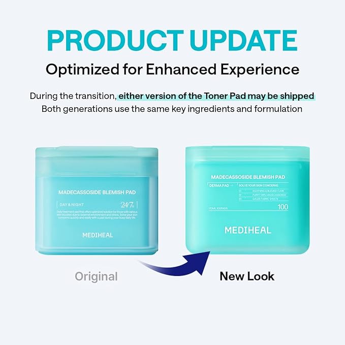 Mediheal Madecassoside Pad & Serum Skin Care Duo Set for Skin Soothing & Blemish Care – Madecassoside Toner Pads (100 Count)+ Madecassoside Repair Serum (1.35 fl.oz)