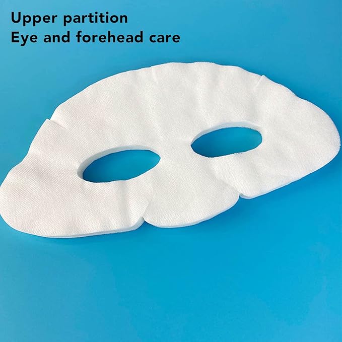 Facial Paper, 100 Sheets Silk DIY Pre Cut Soft Skin Friendly Moisturizing Hydrating, with Toner Serum Cream, for Face Eye Forehead Chin Cheek Care