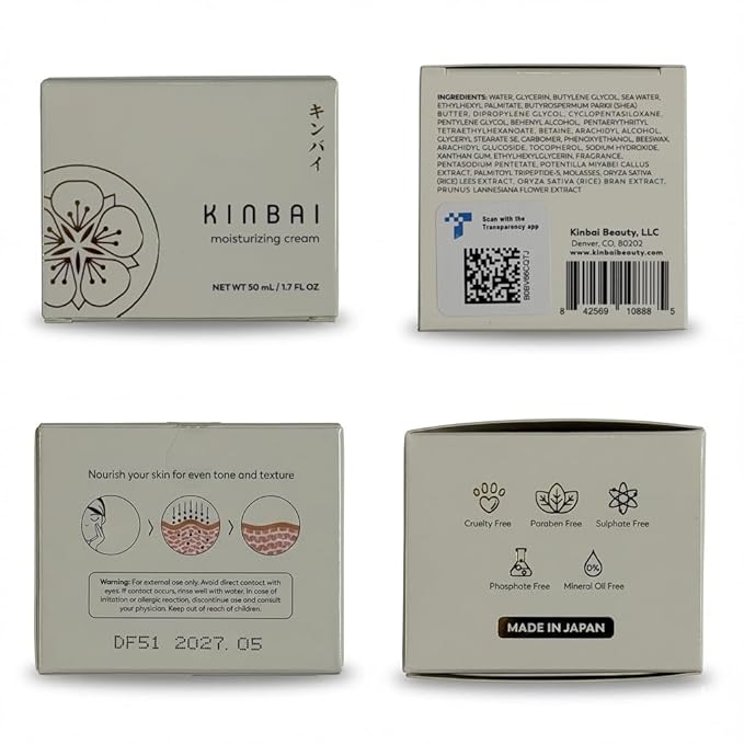 Face Cream Moisturizer for Women, Facial Lotion for Dry Skin, Hydrating Face Moisturizer, Moisturizing Collagen Peptide Cream, Japanese Skin Care, Made in Japan, 1.7 Fl.Oz, Light Fragrance.