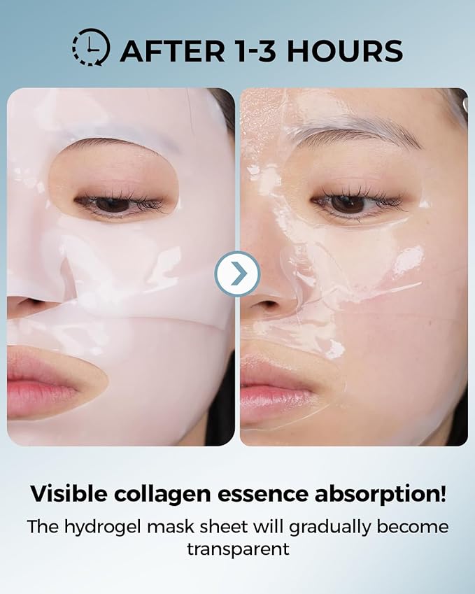 6 Pack Bio-Collagen Face Mask, Hydrating Overnight Masks, Fine Lines Face Lifting Mask for Elasticity, Pore Minimizing, Firming, Moisturizing, Facial Mask Skincare