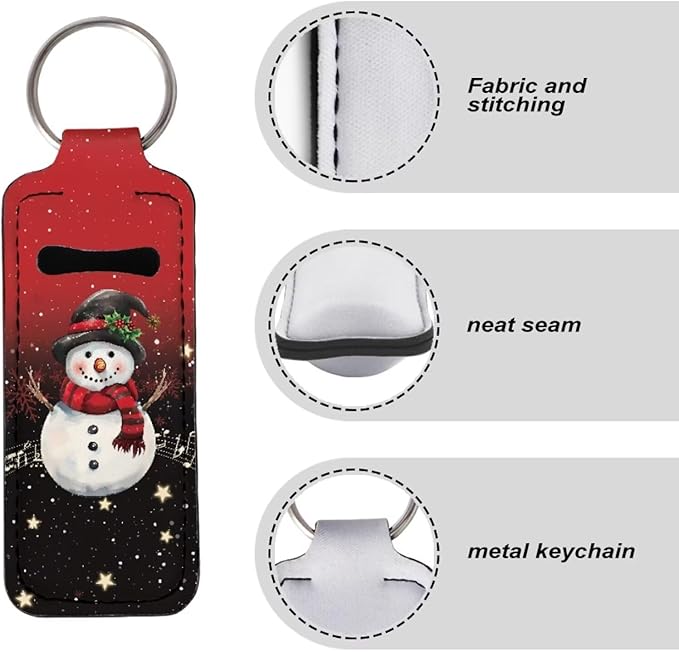 Lipstick Holder Keychain, Cute Keychains for Lip Balm Holder, Neoprene Lipstick Sleeve Pouch for Women Men Teens