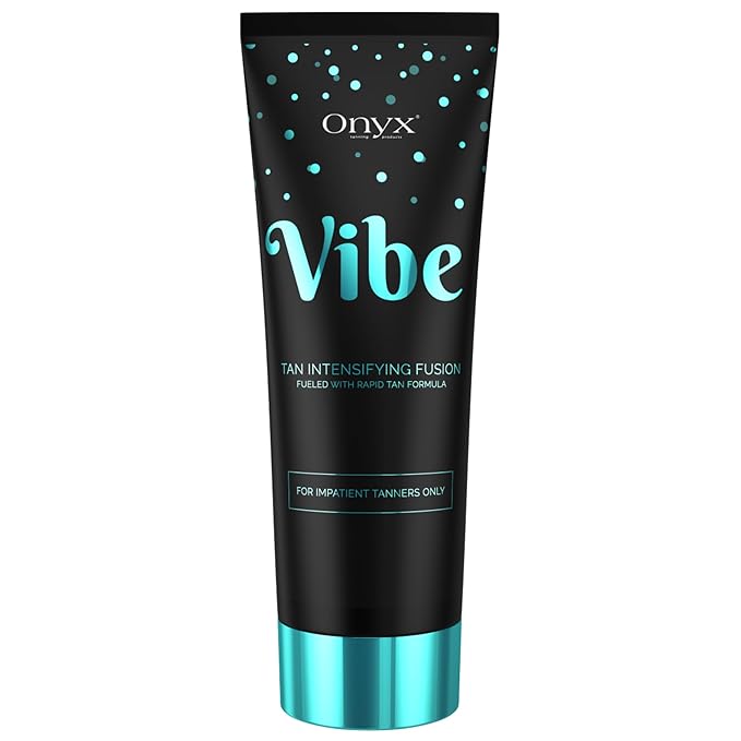 Onyx Vibe Advanced Tanning Bed Accelerator | Indoor Tanning Bed Intensifier | Outdoor Sun Tan Maximizer | Naturally Radiant Sun-Kissed Tan with Bronzer-Free | Flawless Finish