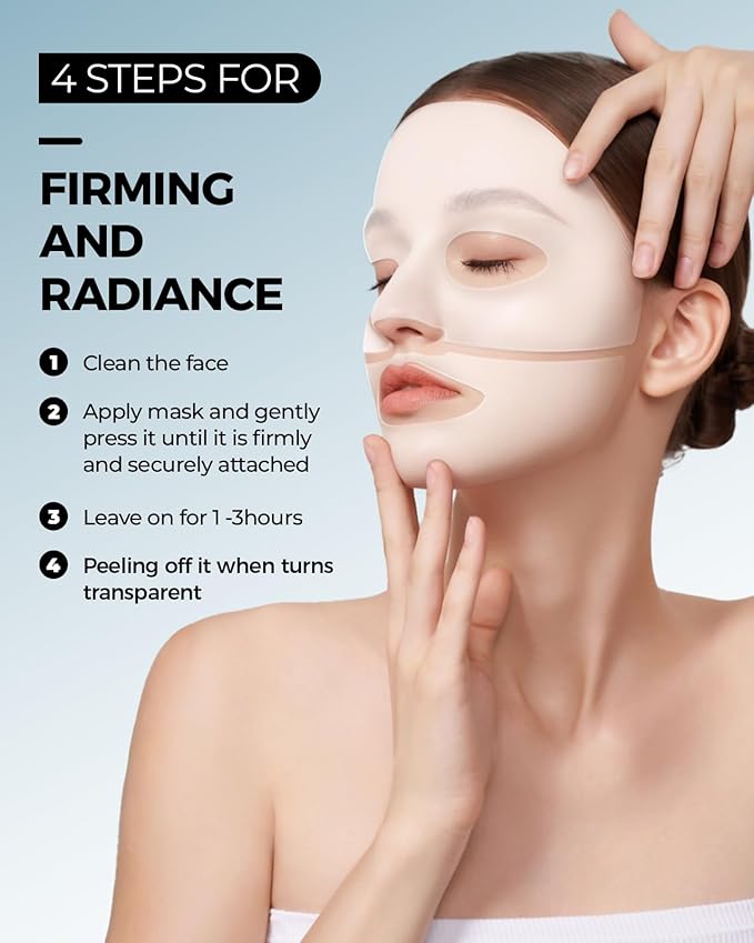 6 Pack Bio-Collagen Face Mask, Hydrating Overnight Masks, Fine Lines Face Lifting Mask for Elasticity, Pore Minimizing, Firming, Moisturizing, Facial Mask Skincare