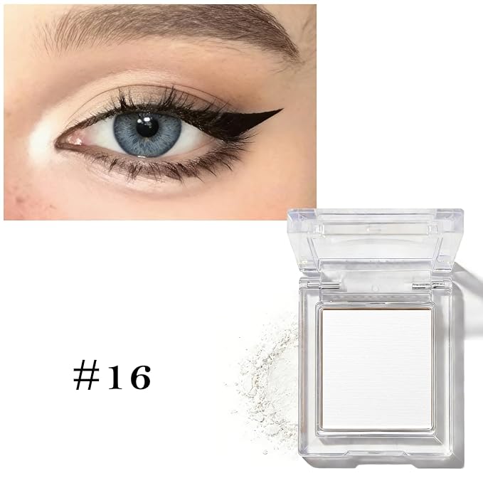 Matte White Single Eye Shadow Palette Makeup, Neutral Powde Eye Shadow for Women, Eye Brightener Eye Shadow Primers, Monochrome Natural High Pigment Mini Eyeshadow, sombras para ojos