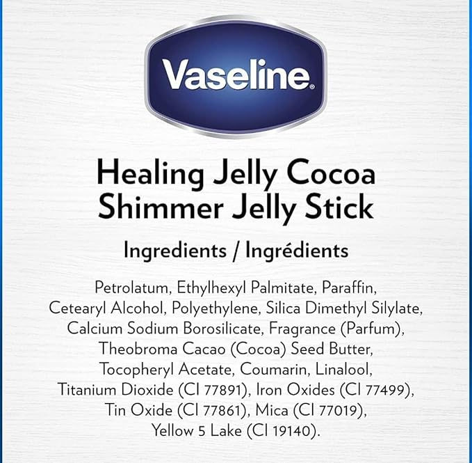 Vaseline Cocoa Shimmer Jelly Stick Highlighter & Luminizer Cocoa Butter Body Shimmer Stick, Lotion, Travel Size, for Glowing Skin, 1.4 Oz Ea (Pack of 6)