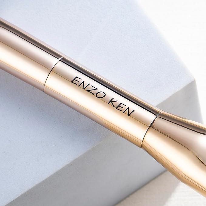 Double Ended Blush and Bronzer Brush, Makeup Brush for Blush Makeup, Double Sided Makeup Brushes, Cream Contour Brush Gold, Fluffy Bronzer Blush Brush for Cheeks, Bronzing - 124B