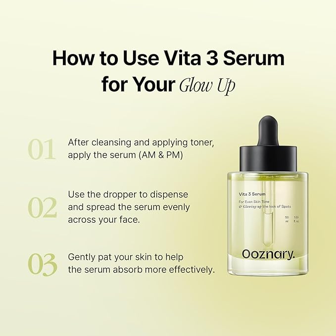 Vita 3 Serum with Vitamin C Derivatives and Niacinamide plus Glutathione for Uneven Skin Tone & Dull Skin | Korean Skin care | 1.69 fl.oz 50ml