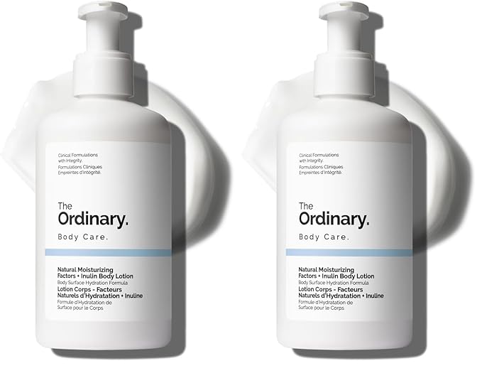 The Ordinary Natural Moisturizing Factors + Inulin Body Lotion,Lightweight Hydration for All-Day Moisture & Skin Barrier Support,Accepted by the National Eczema Association,8.1 Fl Oz,(Pack of 2)