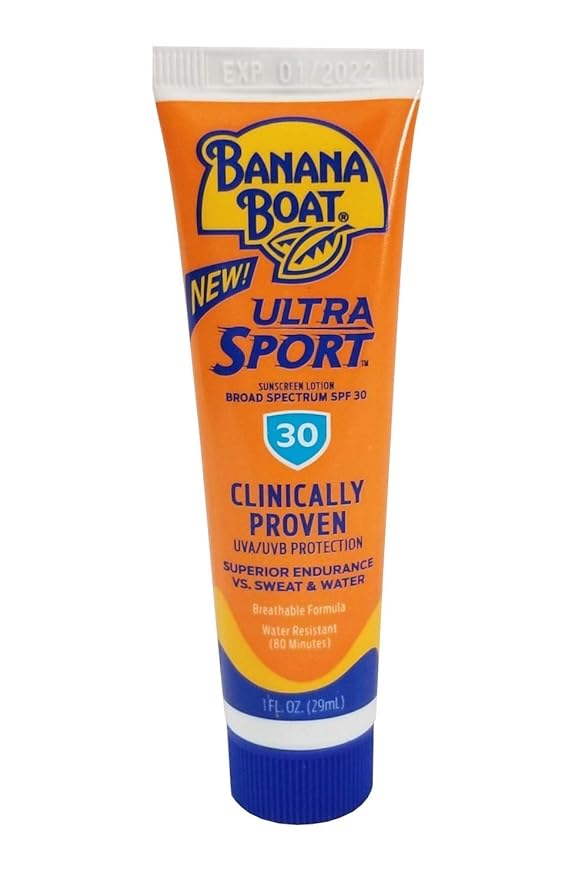Banana Boat Sport Performance Sunscreen Lotion, SPF 30 1 oz (29 g) (Pack of 4)