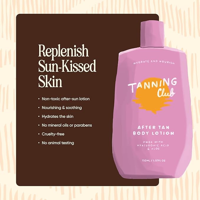 Tanning Club Sun Care Duo – Tan De Soleil SPF 6 Tanning Lotion (100 ml) & After Tan Lotion with Hyaluronic Acid (150 ml) – Hydrating Pre & Post Sun Set for Radiant, Sun-Kissed Skin