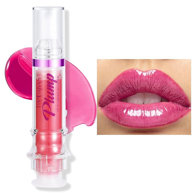 Erinde Natural Spicy Lip Plumping Booster & Oil, Ultra-Hydrating Plump Lip Plumper, Glossy Finish Fuller Lip Plumping Lip Gloss for Women Girls, 03#
