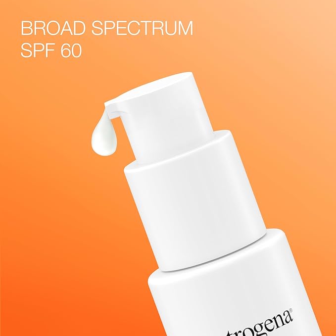 Neutrogena Clear Face Serum Sunscreen with Green Tea,Broad Spectrum SPF 60,Non-Comedogenic Face Sunscreen for Lightweight UVA/UVB Protection,Oxybenzone- & Fragrance-Free,1.7 fl. oz,(Pack of 2)